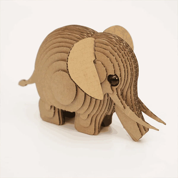 Pair of elephants DIY corrugated cardboard craft kit, photo 3