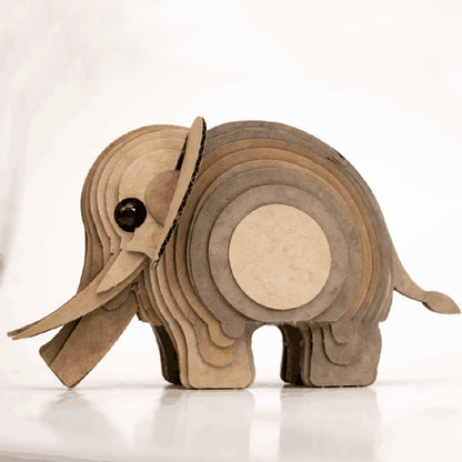 Pair of elephants DIY corrugated cardboard craft kit, photo 2