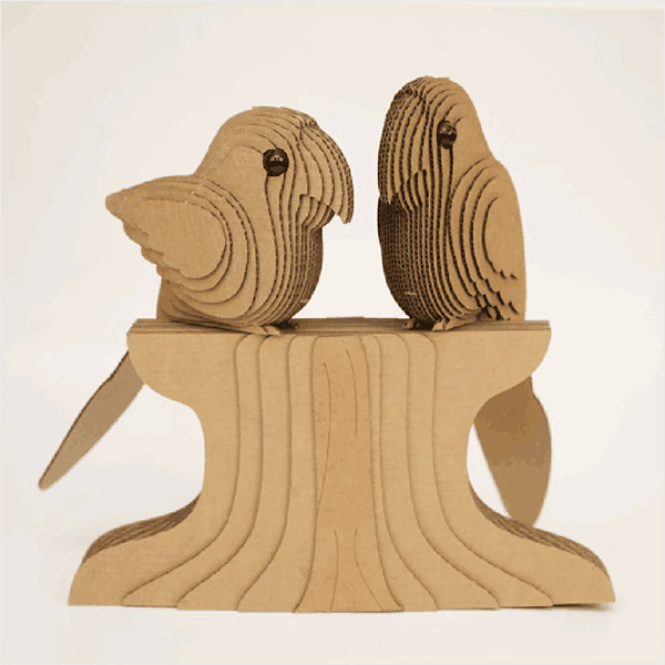 Pair of parrots DIY corrugated cardboard craft kit, photo 3