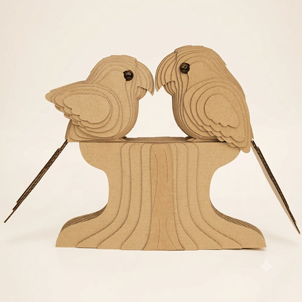 Pair of parrots DIY corrugated cardboard craft kit, photo 4