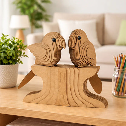 Pair of parrots DIY corrugated cardboard craft kit, photo 1