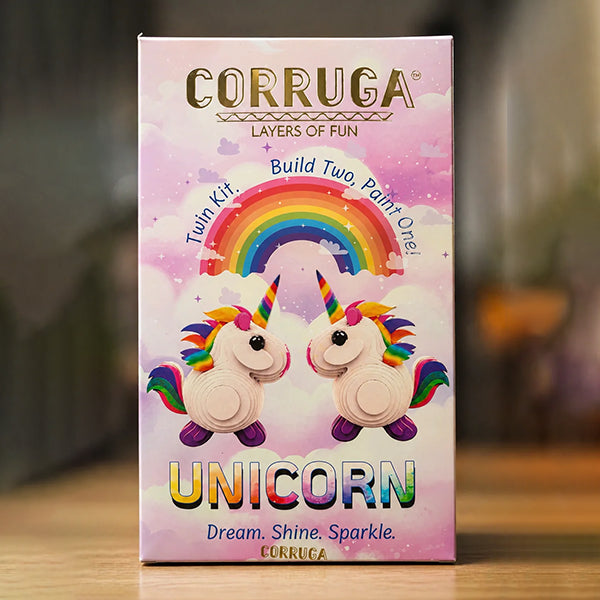 Pair of unicorns DIY corrugated cardboard craft kit, photo 4