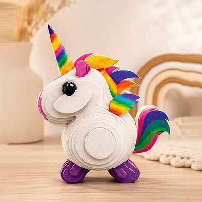 Pair of unicorns DIY corrugated cardboard craft kit, photo 1
