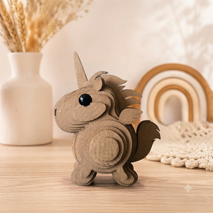 Pair of unicorns DIY corrugated cardboard craft kit, photo 2