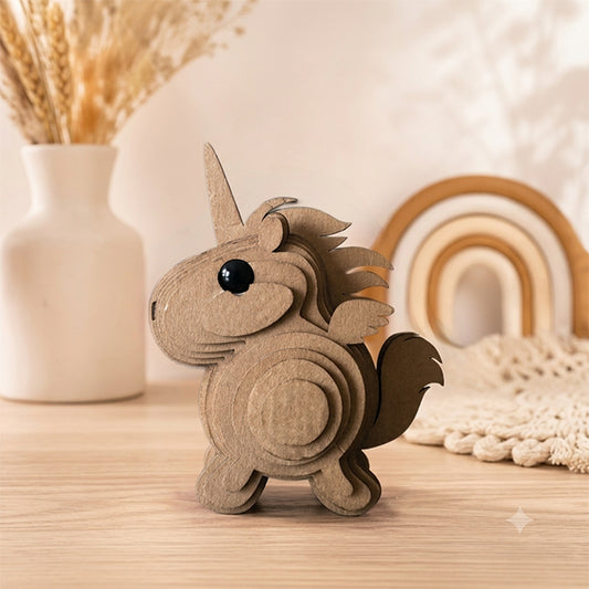 Pair of unicorns DIY corrugated cardboard craft kit, photo 2