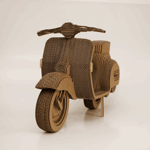 Vintage scooter DIY corrugated cardboard craft kit inspired by the Chetak, photo 1